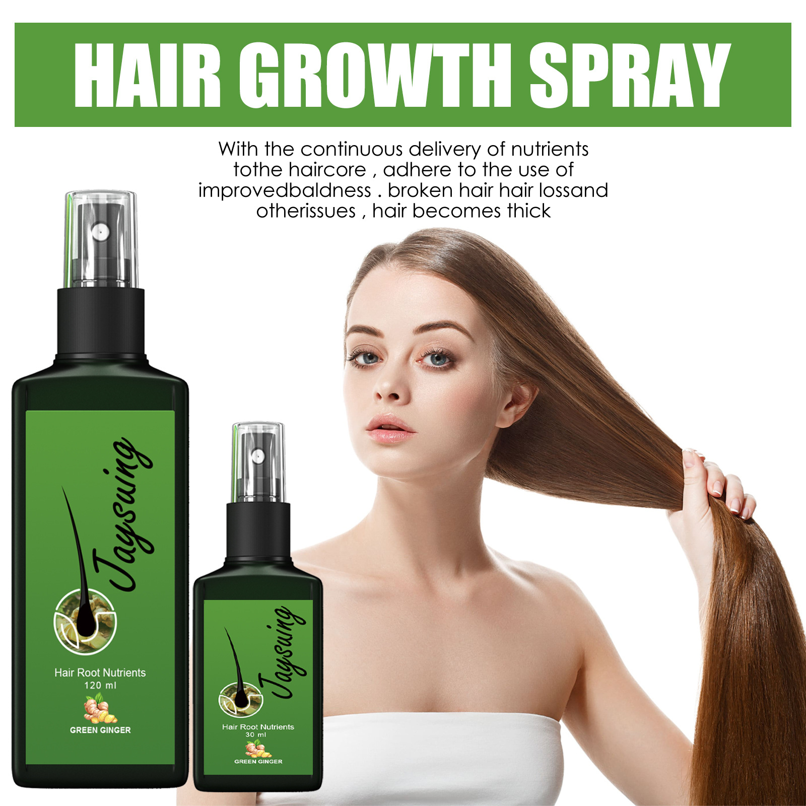 Hair Care Oil Serum - Fast Ginger Hair Growth Spray Roots