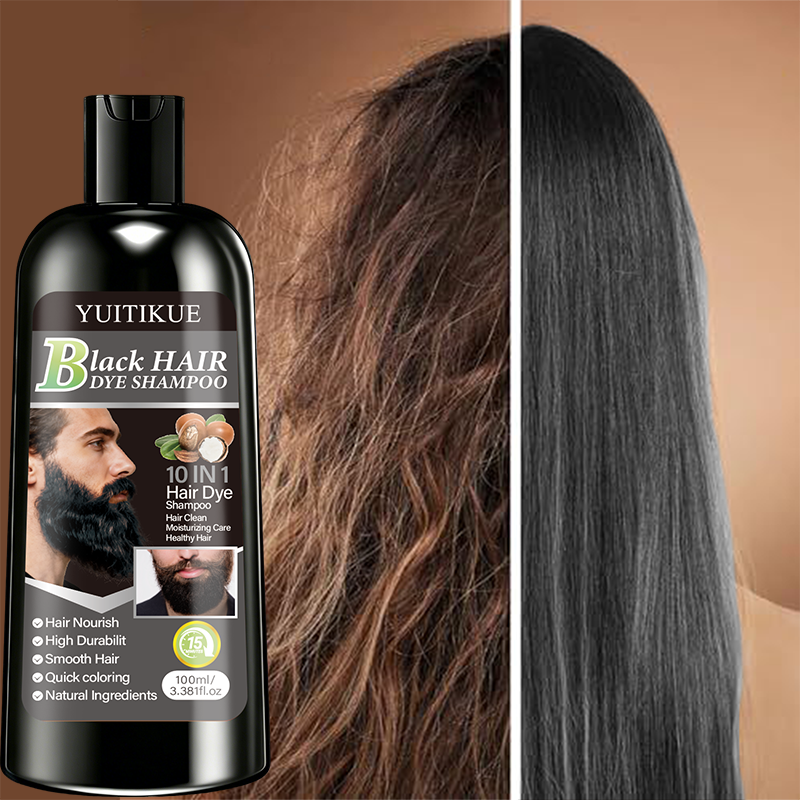 Hair Care Natural Ingredients - YUITIKUE Black Hair Dye Shampoo 100ml