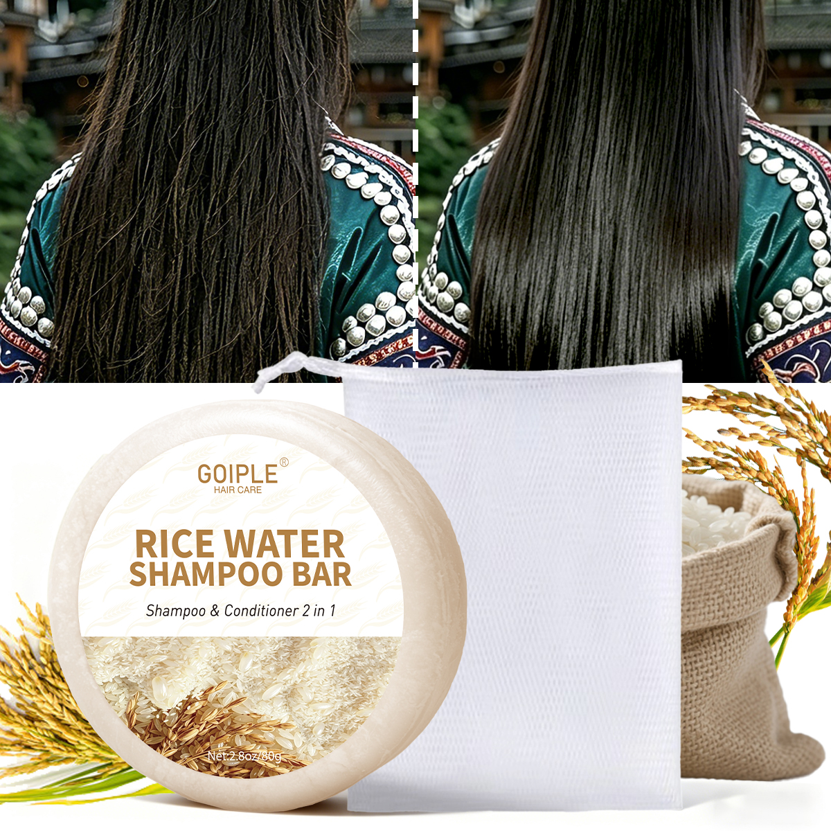 GOIPLE 80g Rice Water Hair Soa – Hair Care Natural Ingredients recenzja i cena