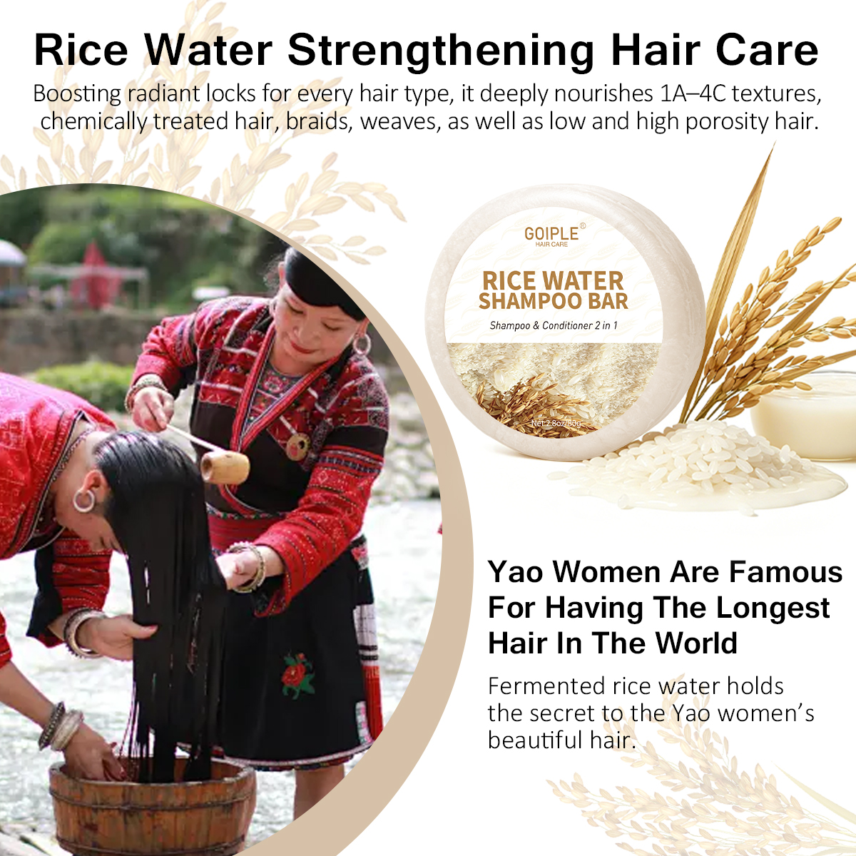 GOIPLE 80g Rice Water Hair Soa – Hair Care Natural Ingredients recenzja i cena