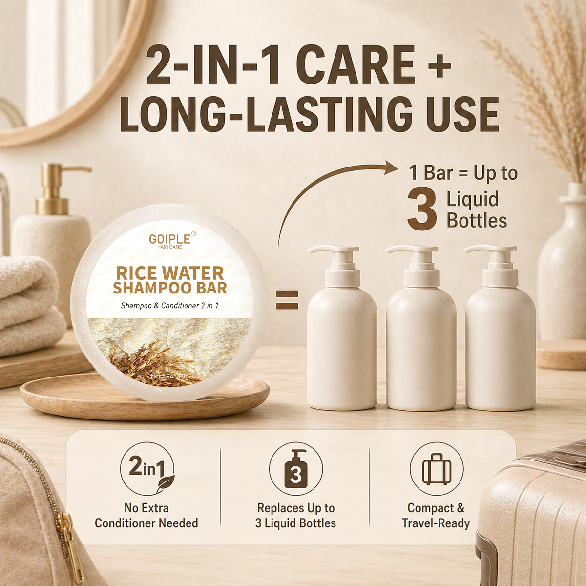 GOIPLE 80g Rice Water Hair Soa – Hair Care Natural Ingredients recenzja i cena