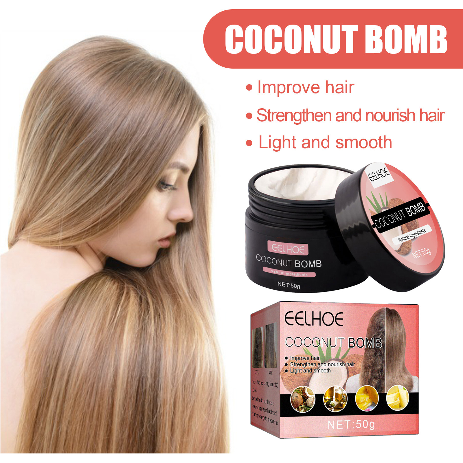 Coconut Bomb Nourishing Hair M – Hair Care Frizzy Hair recenzja i cena