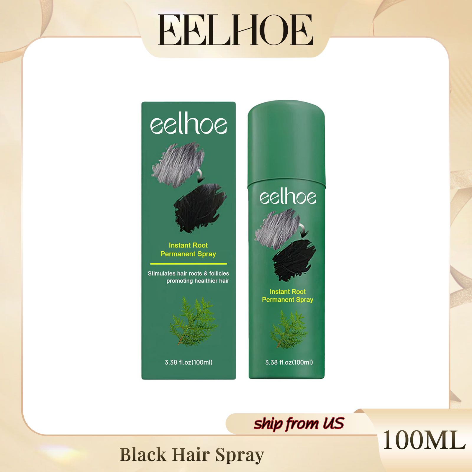 Eelhoe Black Hair Spray Promot – Hair Care Natural Ingredients recenzja i cena
