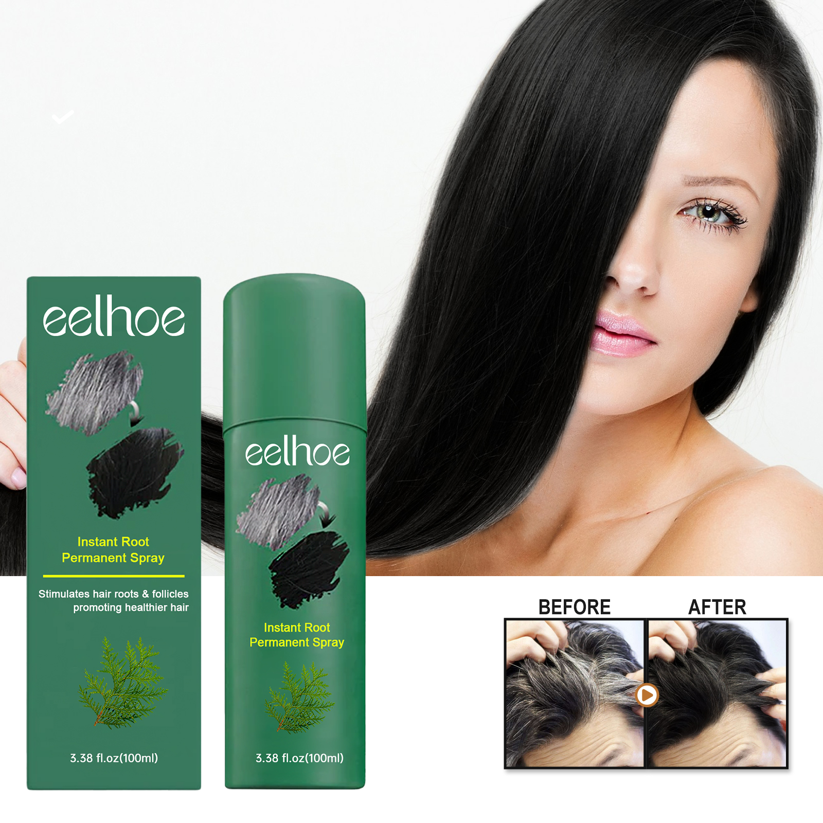 Eelhoe Black Hair Spray Promot – Hair Care Natural Ingredients recenzja i cena