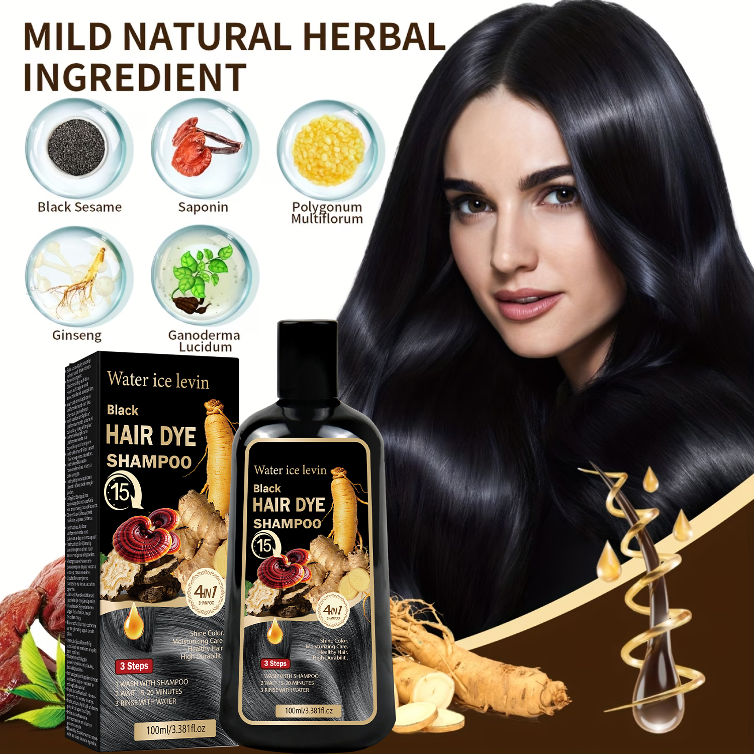 Black Sesame Ginseng Reishi Ha – Hair Care Herbal recenzja i cena