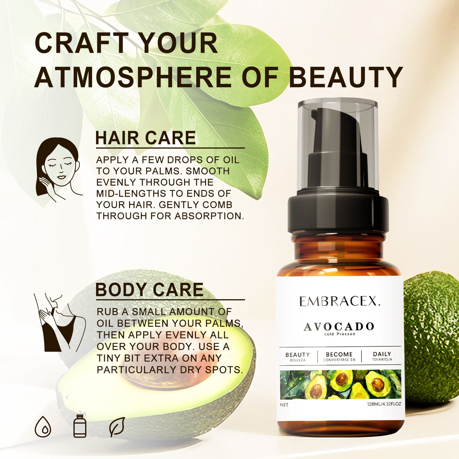 128ml Avocado Oil Carrier Oils – Hair Care Natural Ingredients recenzja i cena