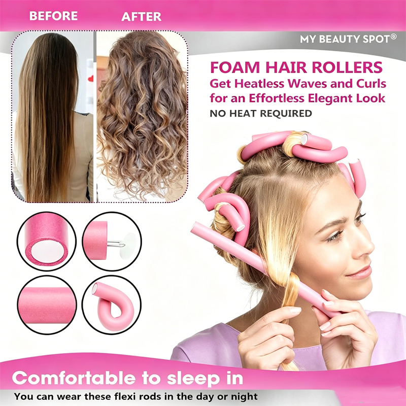 6pcs/pack New Oversize Flexibl – Hair Roller Set Flexi recenzja i cena